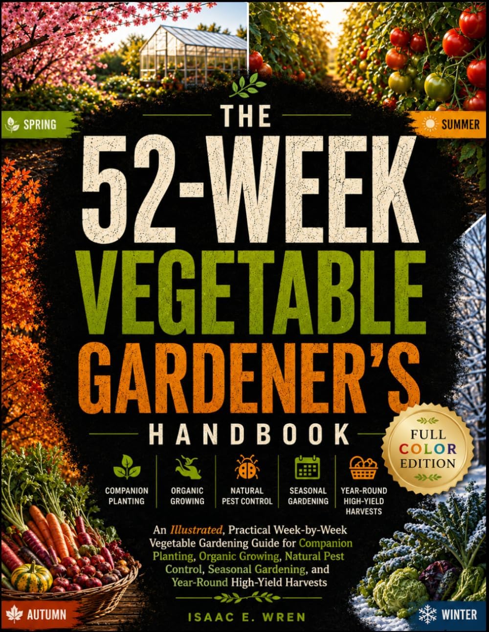 The 52-Week Vegetable Gardener’s Handbook: A Week-by-Week Vegetable Gardening Guide for Companion Planting, Organic Growing, Natural Pest Control, and Year-Round High-Yield Harvests by Isaac E. Wren