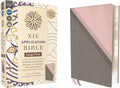 NIV Application Bible, Large Print, Leathersoft, Pink/Gray, Red Letter, Comfort Print: Bringing the Ancient Message of the Bible into Your World (NIV Application Commentary Resources) by Zondervan