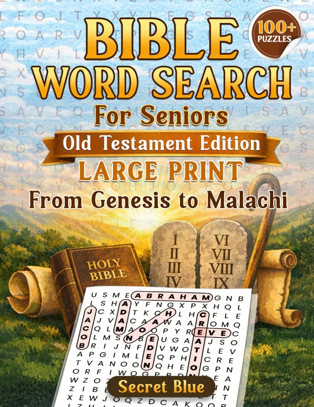 Bible Word Search for Seniors – Old Testament Edition Large Print from Genesis to Malachi by Secret Blue