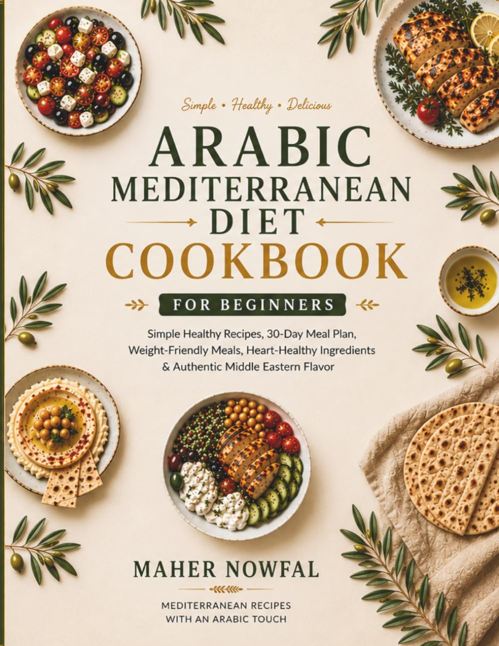Arabic Mediterranean Diet Cookbook for Beginners: Simple Healthy Recipes, 30-Day Meal Plan, Weight-Friendly Meals & Authentic Middle Eastern Flavor by Maher Nowfal