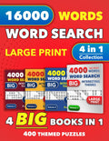 4 in 1 Collection of Large Print Word Search Books for Adults and Seniors: 16000 Words to Find - 400 Big Puzzles with Themes by Martin Littlewolf