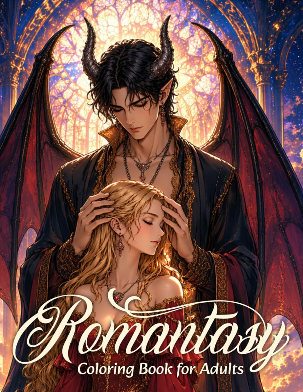 Romantasy Coloring Book for Adults: Dark Romance & Fantasy Illustrations to Color – Fairies, Knights, Lovers, Dragons and Magical Worlds by IgyDraw