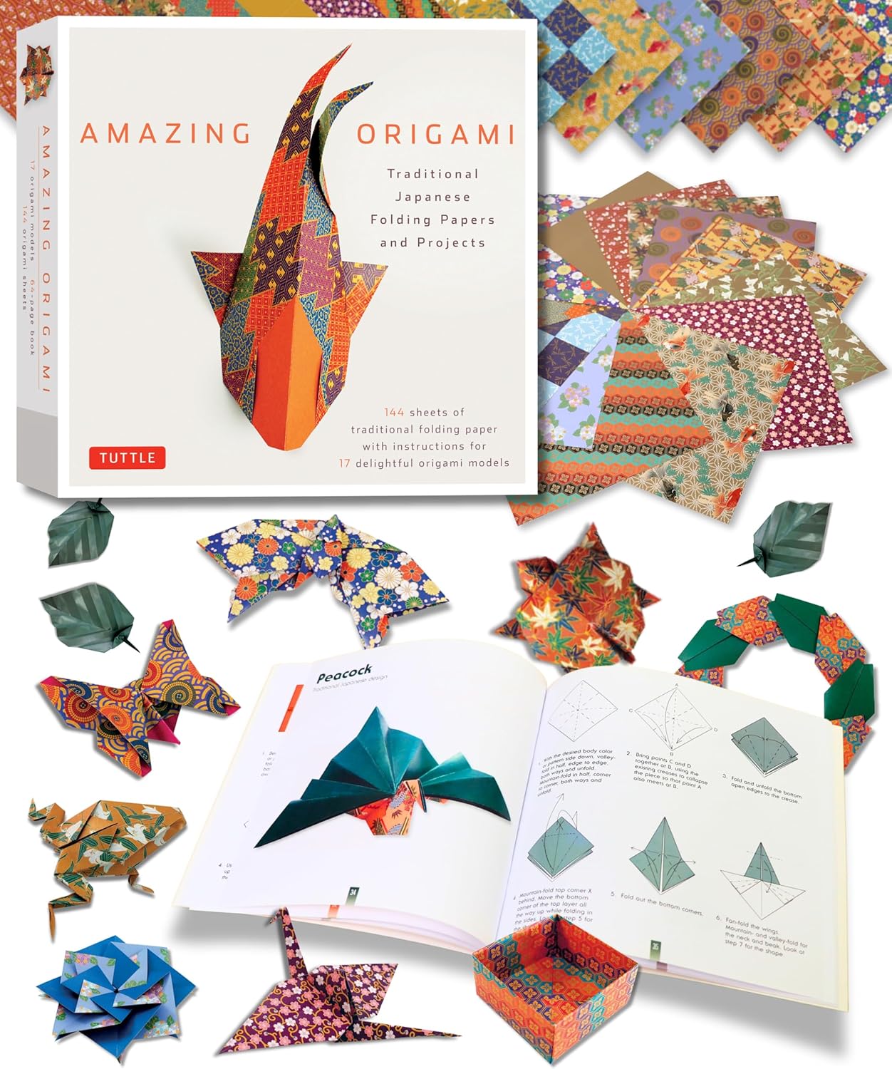 Amazing Origami Kit: Traditional Japanese Folding Papers and Projects [144 Origami Papers with Book, 17 Projects] by Tuttle Studio