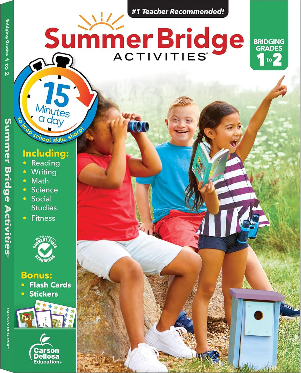 Summer Bridge Activities 1st to 2nd Grade Workbook, Activity Book With Math, Language Arts, Reading Comprehension, Science, Social Studies, Writing, Fitness, Flash Cards, Stickers and More (Volume 3) by Summer Bridge Activities