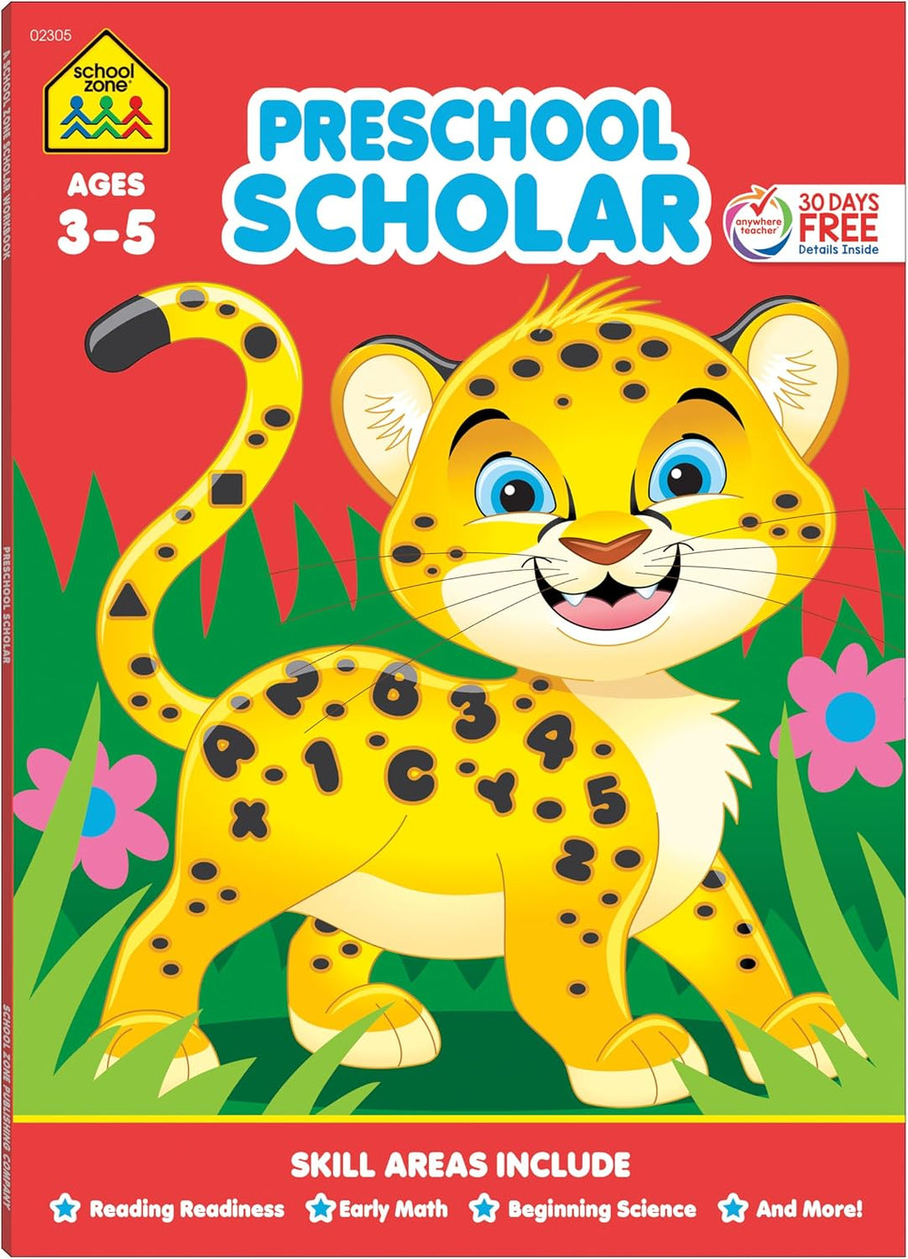 School Zone Preschool Scholar Workbook: 64 Pages, Pre-K, Kindergarten, Beginner Reading, Early Math, Science, ABCs, Writing, Problem Solving, Ages 3-5 by School Zone