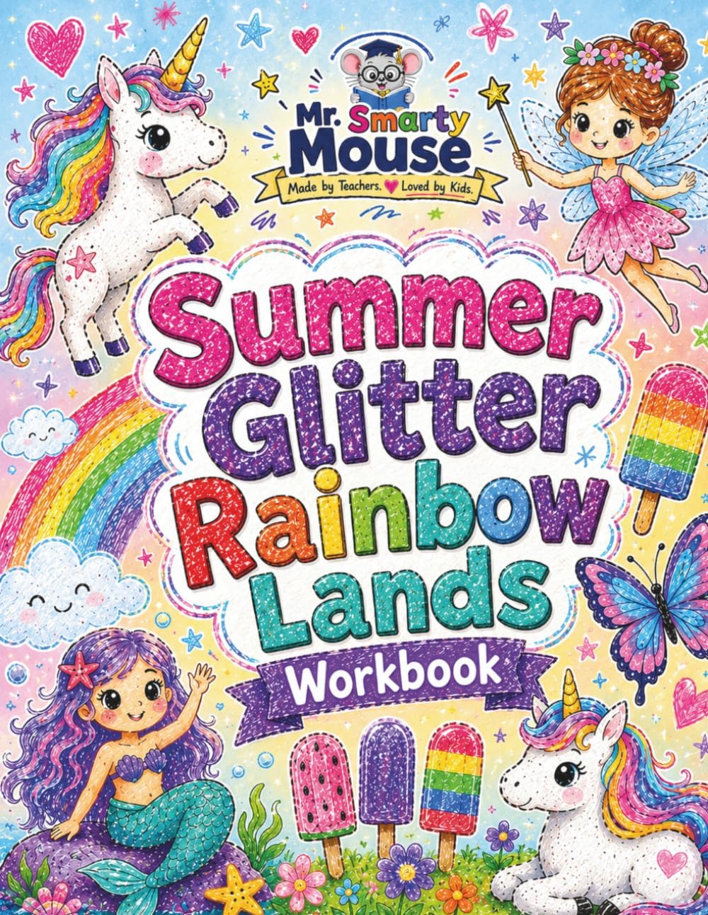 Summer Glitter Rainbow Lands Workbook (Mr. Smarty Mouse) by Bren Calder