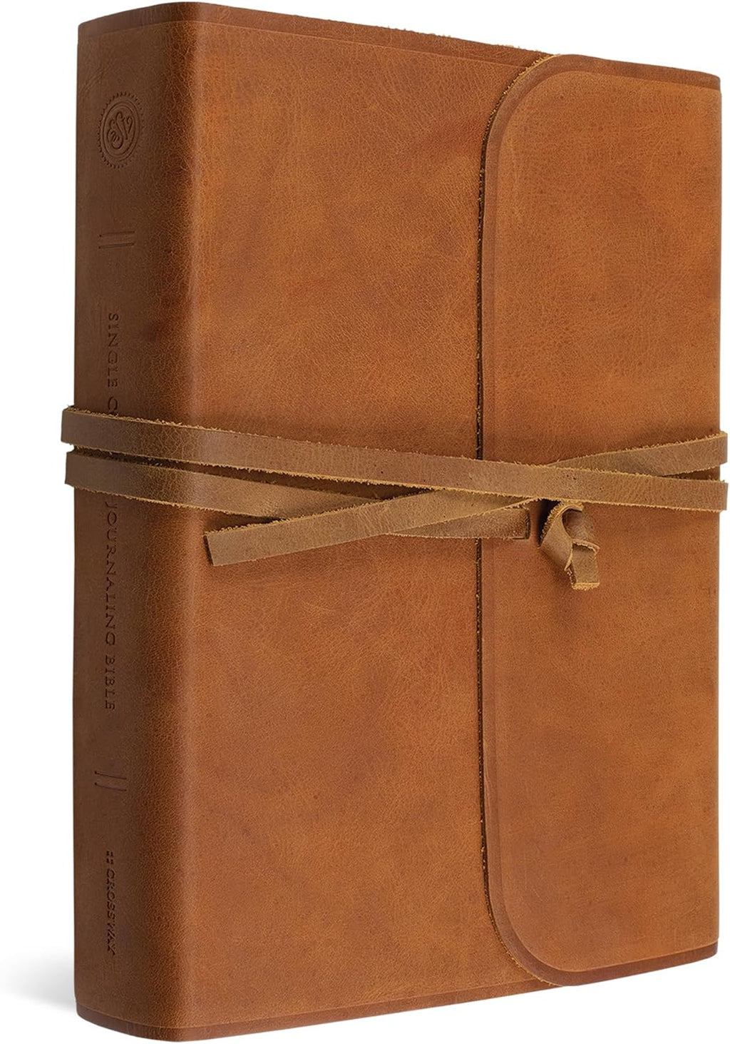ESV Single Column Journaling Bible, Large Print (Brown, Flap with Strap) by ESV Bibles