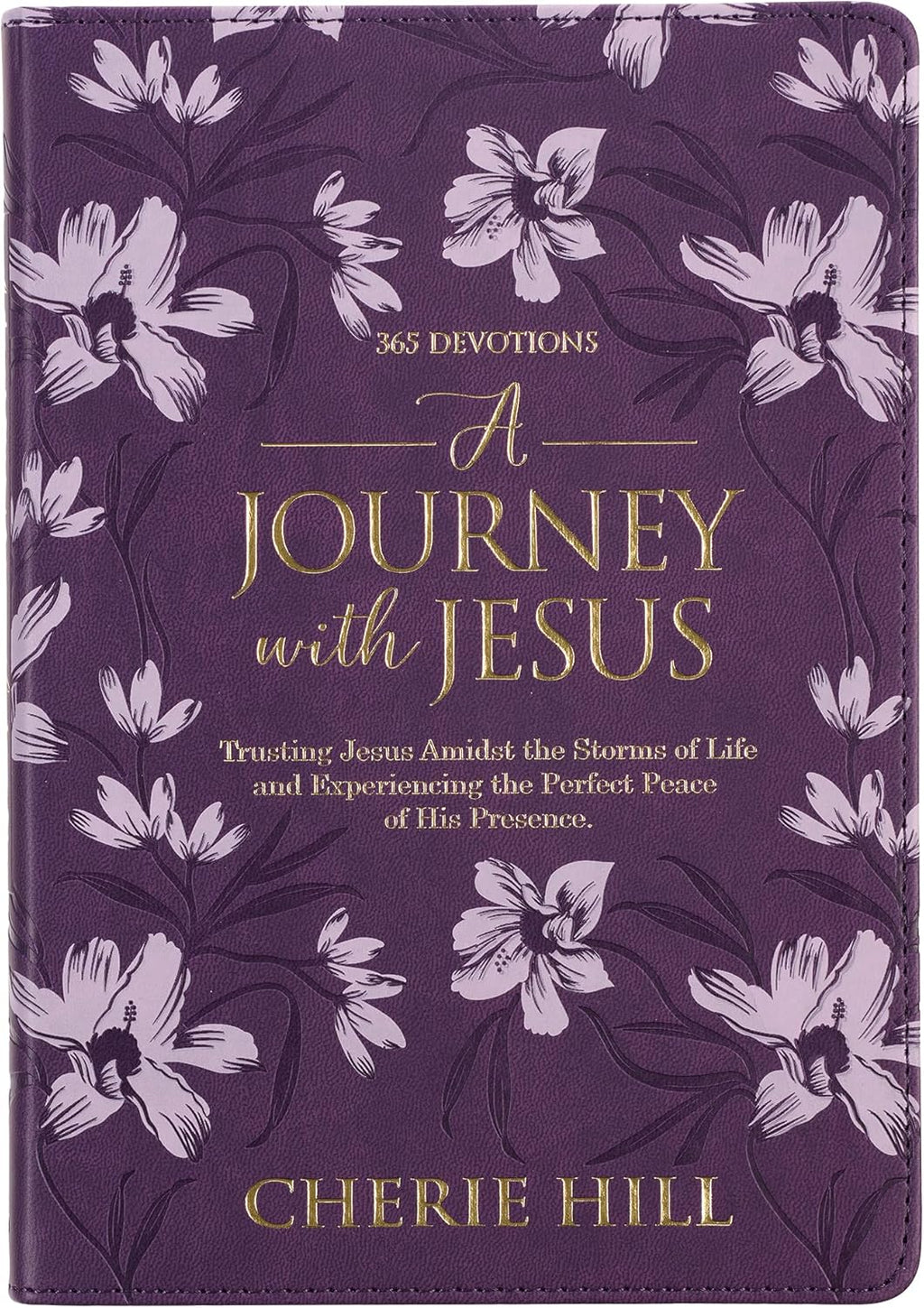 A Journey with Jesus 365 Devotions for Women, Purple Floral Faux Leather Flexcover by Cherie Hill