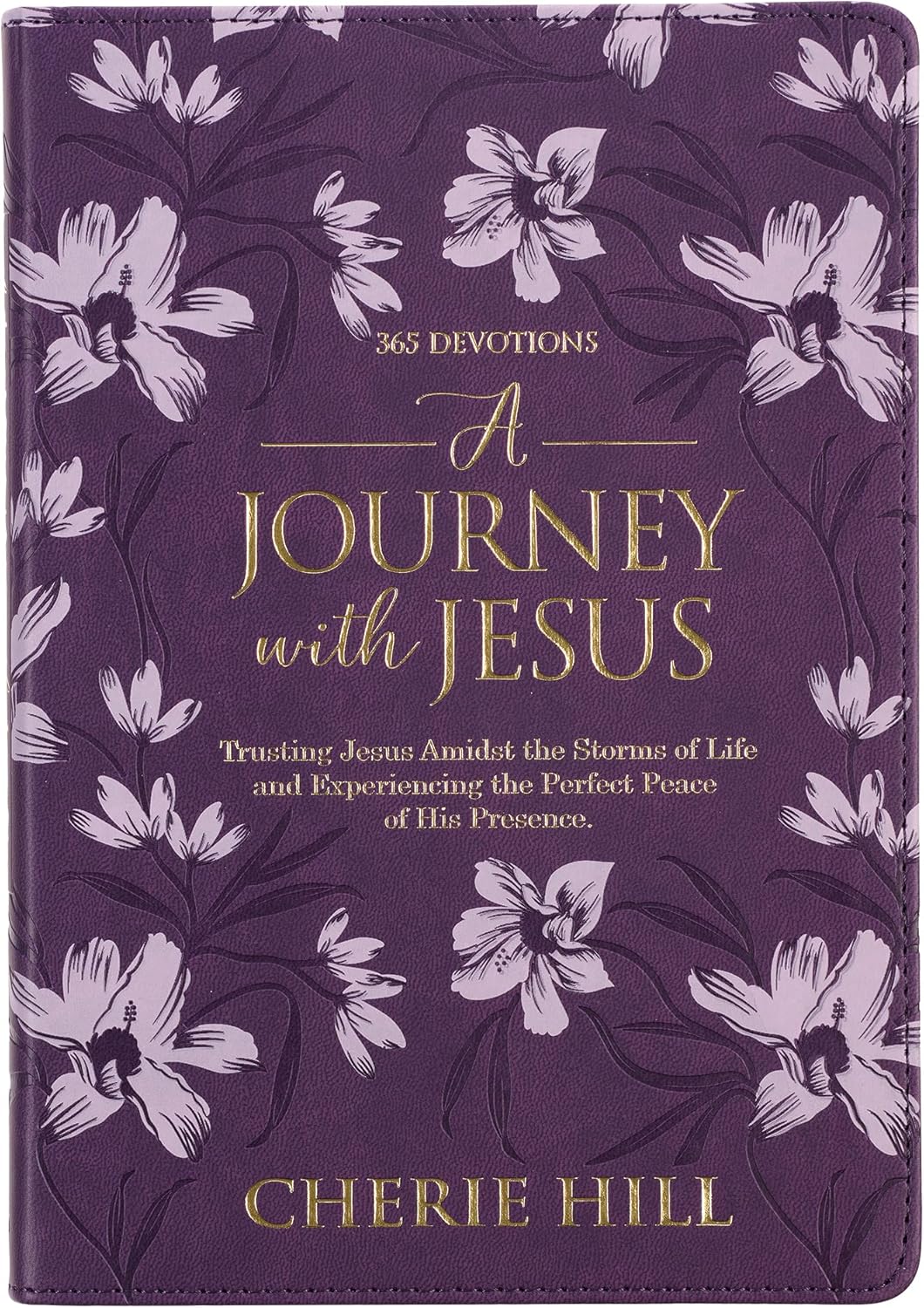 A Journey with Jesus 365 Devotions for Women, Purple Floral Faux Leather Flexcover by Cherie Hill