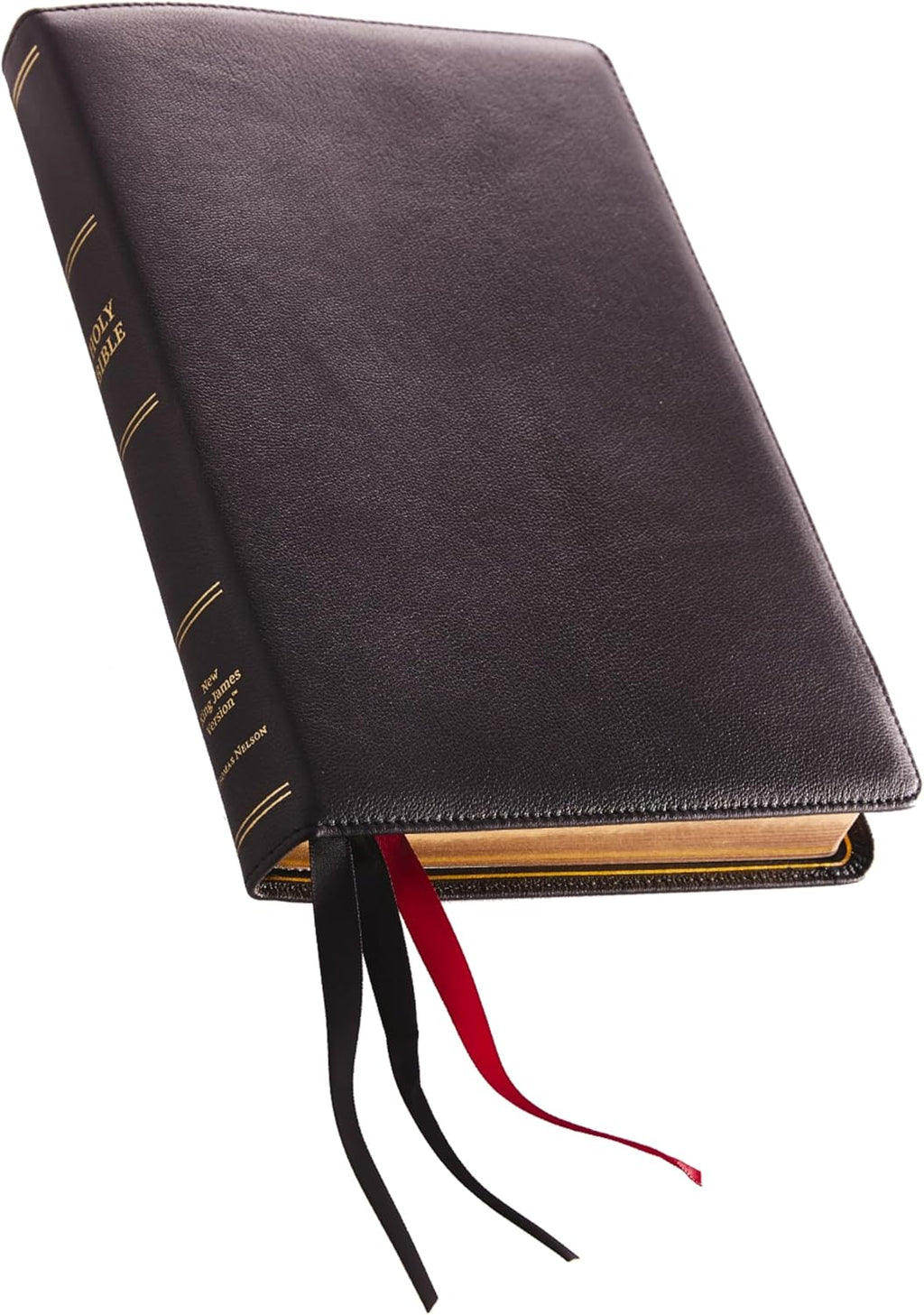 NKJV, Thinline Reference Bible, Large Print, Premium Goatskin Leather, Black, Premier Collection, Comfort Print: Holy Bible, New King James Version by Thomas Nelson
