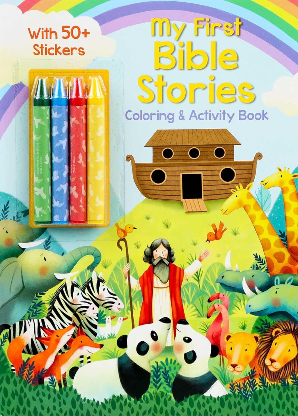 My First Bible Stories Coloring & Activity Book with 4 Crayons and 50+ Stickers (Color & Activity with Crayons) by Editors of Silver Dolphin Books