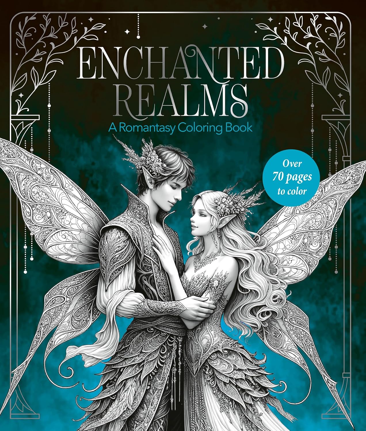 Enchanted Realms: A Romantasy Coloring Book: Packed with fantasy and romance illustrations. Perfect for teen, YA, and New Adult! by Farshore
