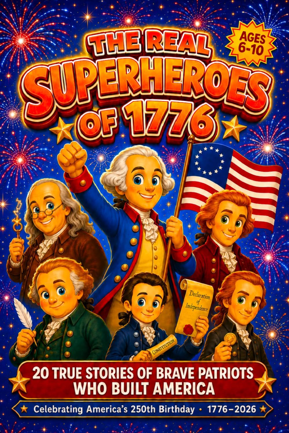 The REAL Superheroes of 1776: An America 250 Book for Kids — 20 True Stories of Brave Patriots Who Built the USA (1776–2026) by Smart Readers