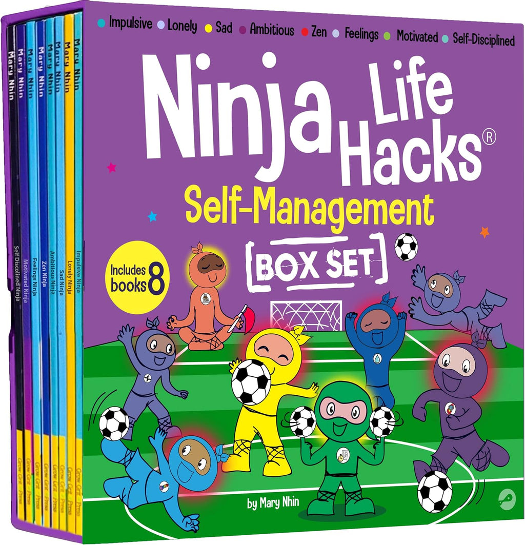 Ninja Life Hacks Self Management 8 Book Box Set (Books 33-40: Impulsive, Lonely, Sad, Ambitious, Zen, Feelings, Motivated, Self Disciplined) by Mary Nhin