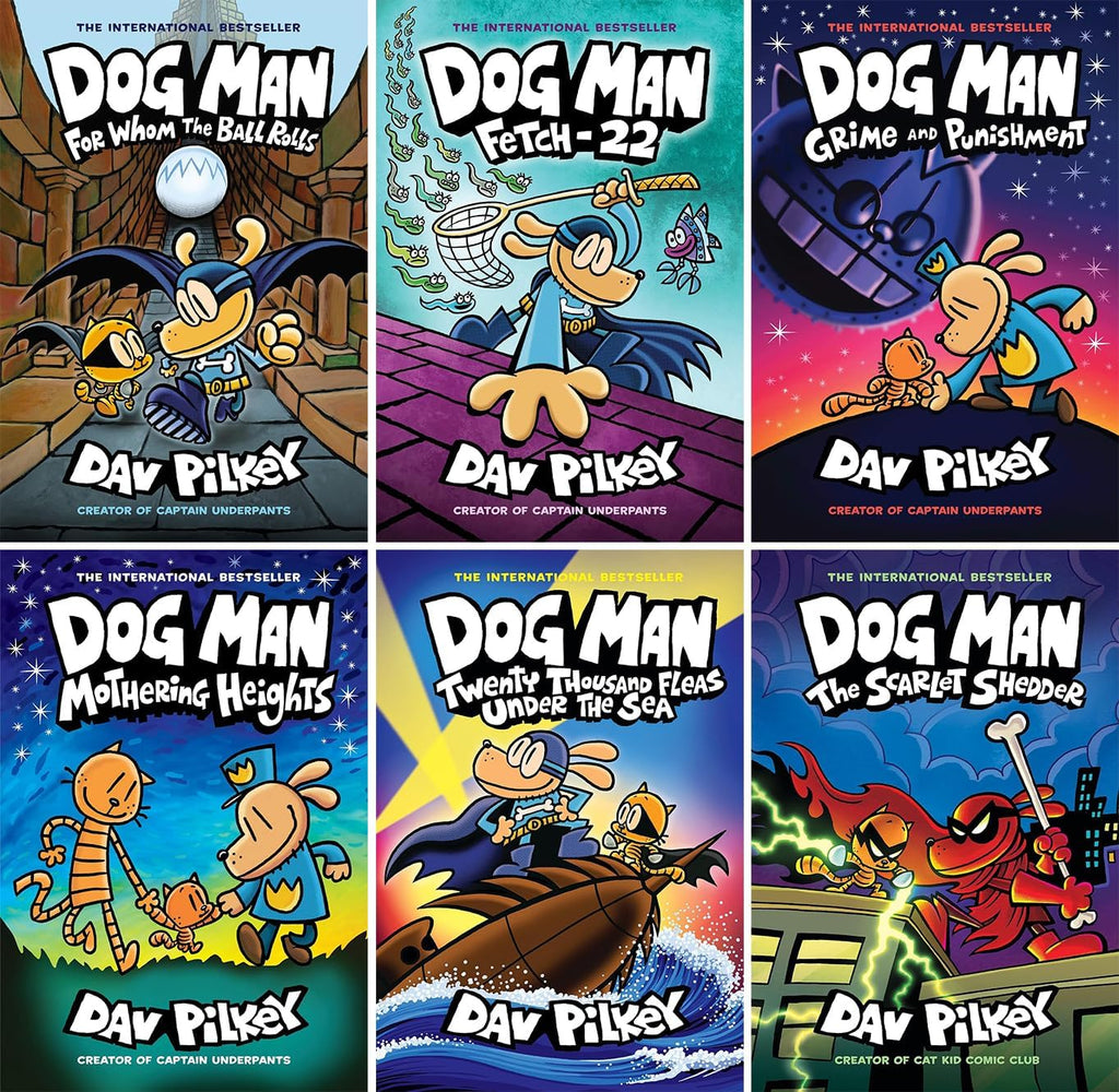 Dog Man Series, Set of 6 Books, Vol. 7-12 by Dav Pilkey