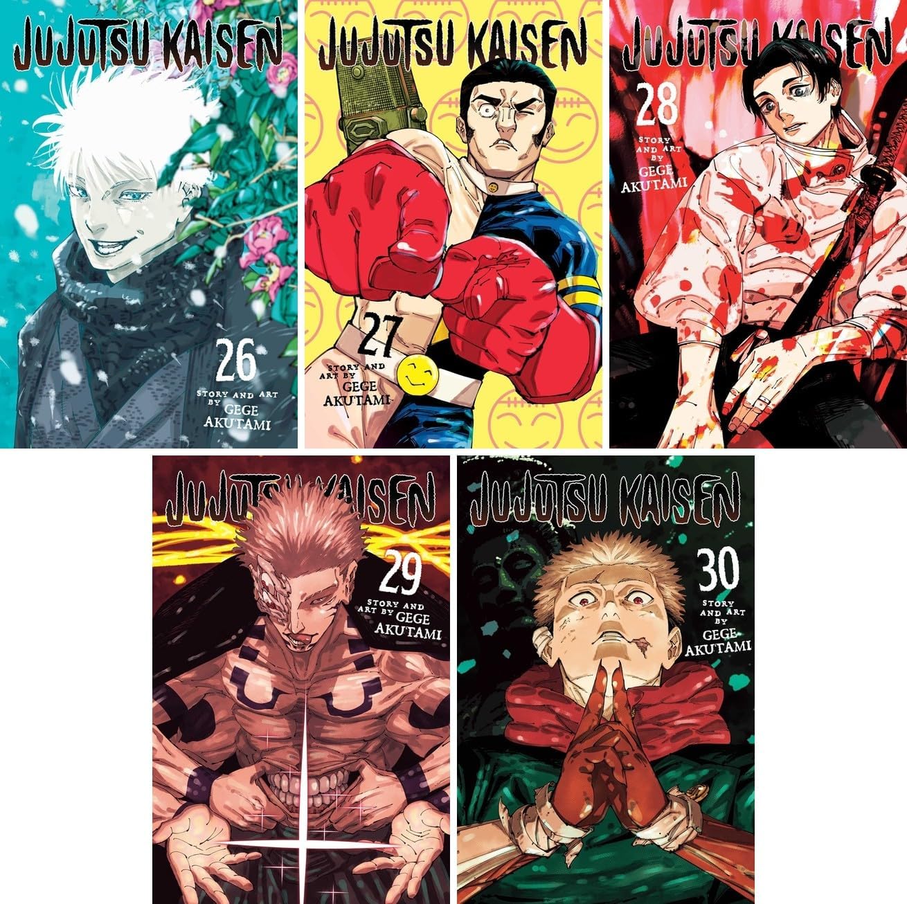 Jujutsu Kaisen Manga Series Vol. 26-30, 5 Books Collection Set by Gege Akutami by Gege Akutami
