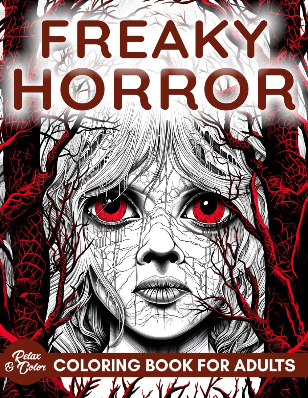 Adult Horror Coloring Book: Freaky, Scary and Terrifying Illustrations To Keep You Up At Night. 50 Unique Coloring Pages With Incredible Gory Detail, ... (Horror Coloring Books For Adults and Teens) by Relax and Color