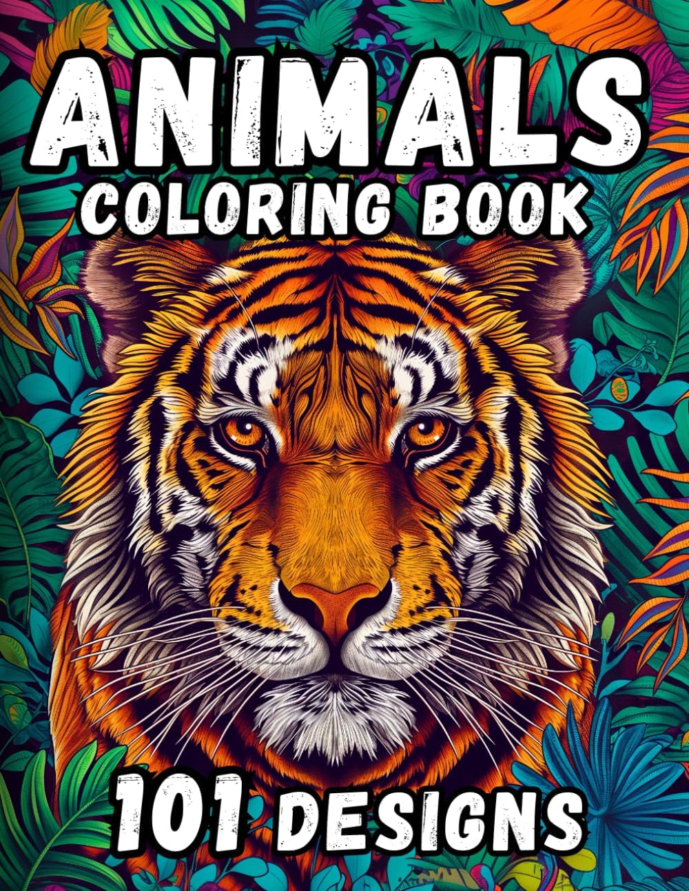 Animals Coloring Book - 101 Designs for Adults and Teens: Coloring for Relaxation and Mindfulness | Jungle, Forest, Farm, Pets, Ocean Creatures & their Habitats by Coloring World