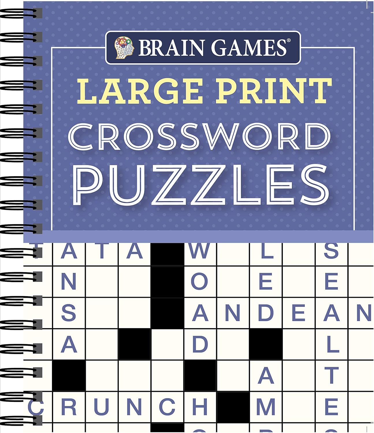 Brain Games - Large Print Crossword Puzzles (Purple) by Publications International Ltd.