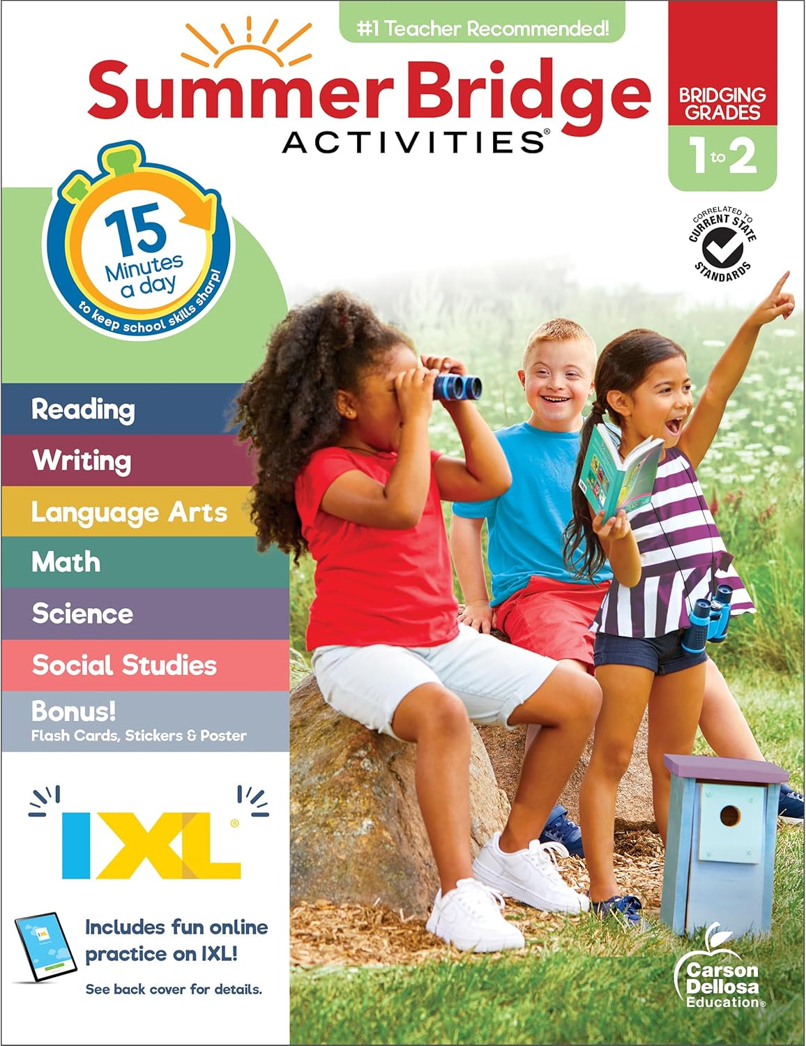 Summer Bridge Activities 1st to 2nd Grade Workbook, Activity Book With Math, Language Arts, Reading Comprehension, Science, Social Studies, Writing, Fitness, Flash Cards, Stickers and More by Summer Bridge Activities
