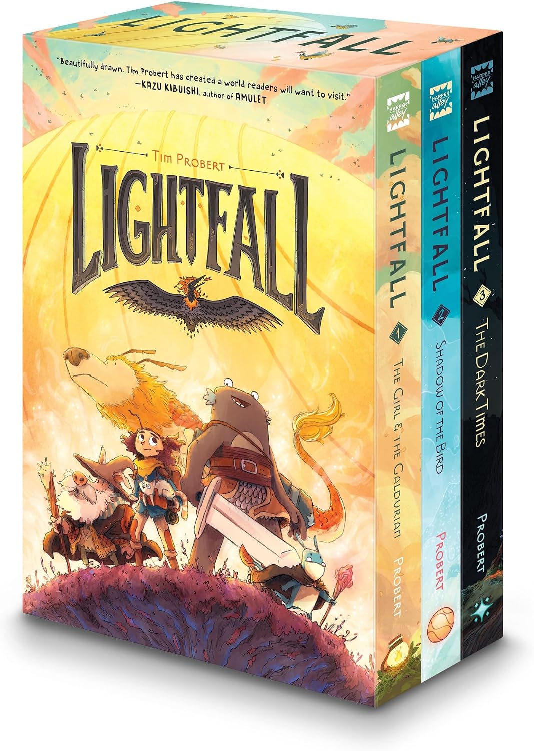 Lightfall 3-Book Box Set: A Graphic Novel Collection: Shadow of the Bird, The Dark Times, The Girl & the Galdurian by Tim Probert
