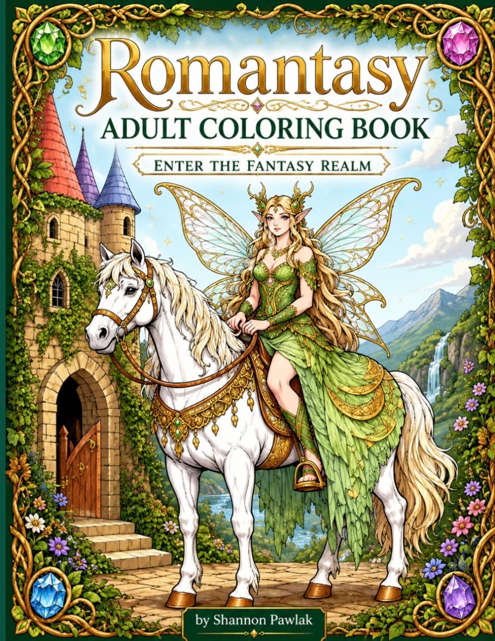 Romantasy Adult Coloring Book: Enter the Fantasy Realm by Shannon Pawlak