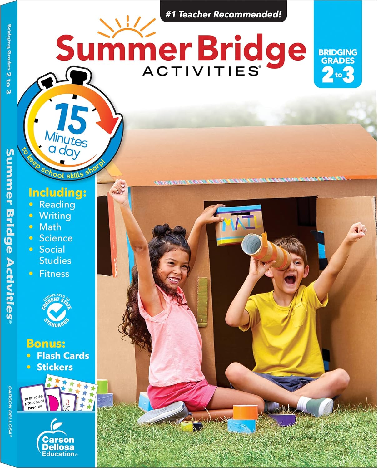 Summer Bridge Activities 2nd to 3rd Grade Workbooks, Activity Book with Math, Reading Comprehension, Science, Fitness, Social Studies, Writing Practice, and Flash Cards (Volume 4) by Summer Bridge Activities