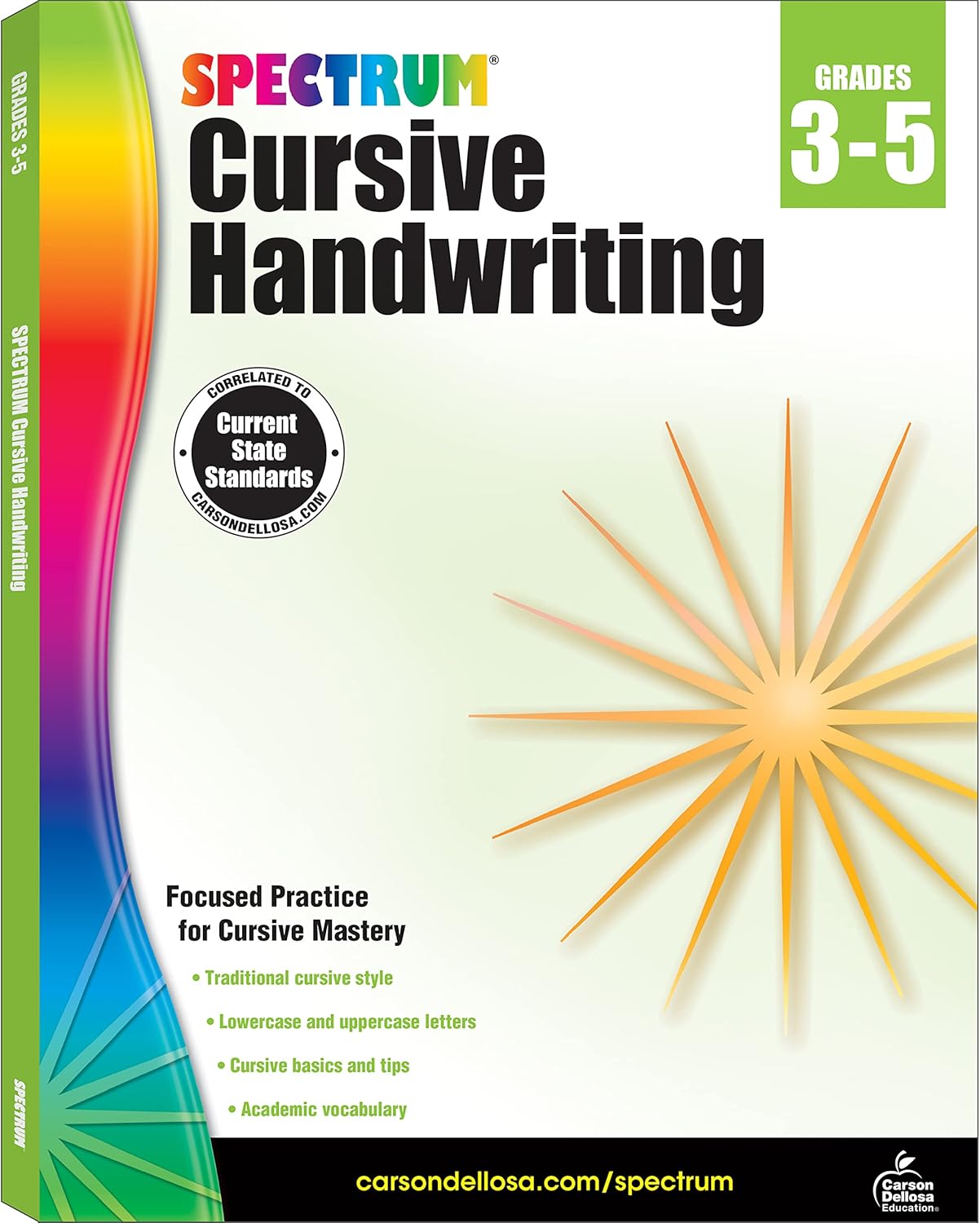 Spectrum Cursive Handwriting Workbook for Kids Ages 8 to 12, Letters and Cross-Curricular Words Cursive Handwriting Workbook for Kids, Grades 3 to 5 - 96 Pages by Spectrum