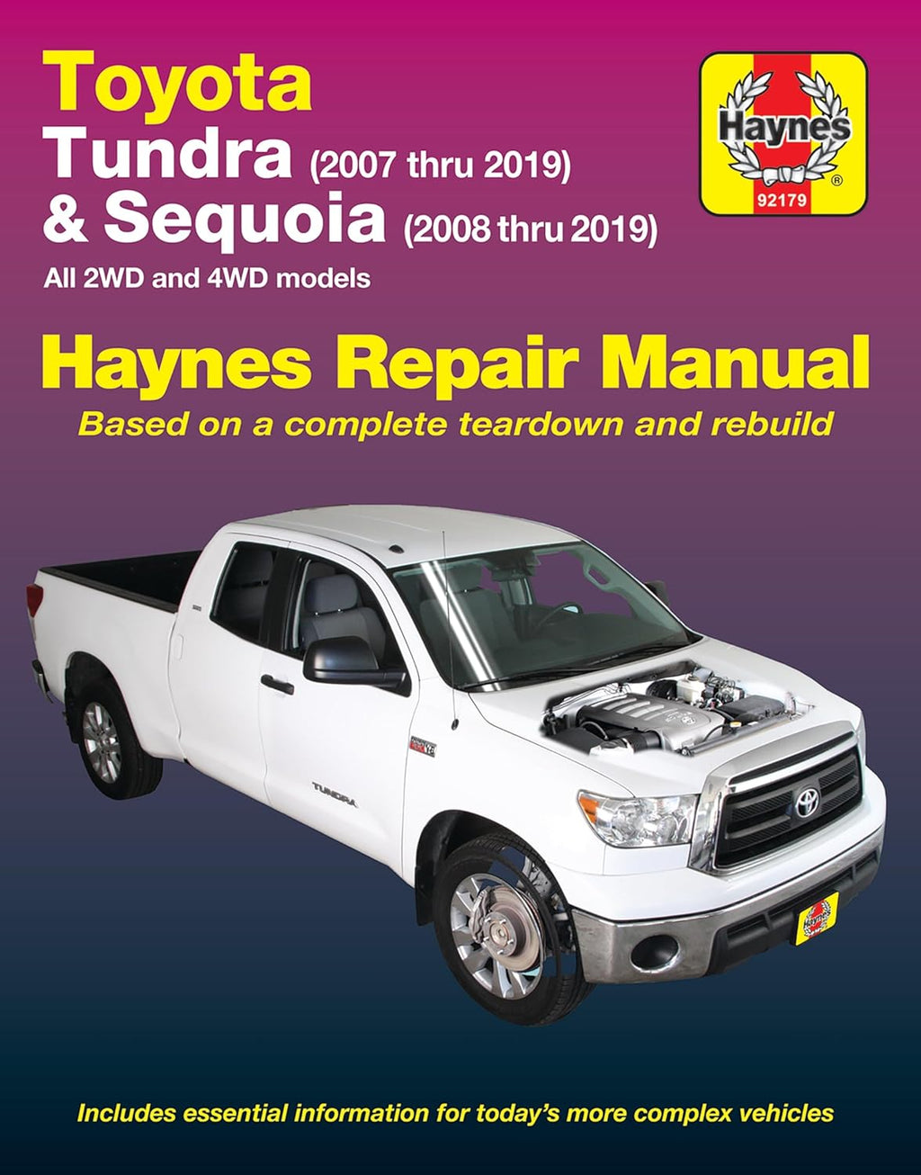 Toyota Tundra 2007 thru 2019 and Sequoia 2008 thru 2019 Haynes Repair Manual: All 2WD and 4WD models by Editors of Haynes Manuals