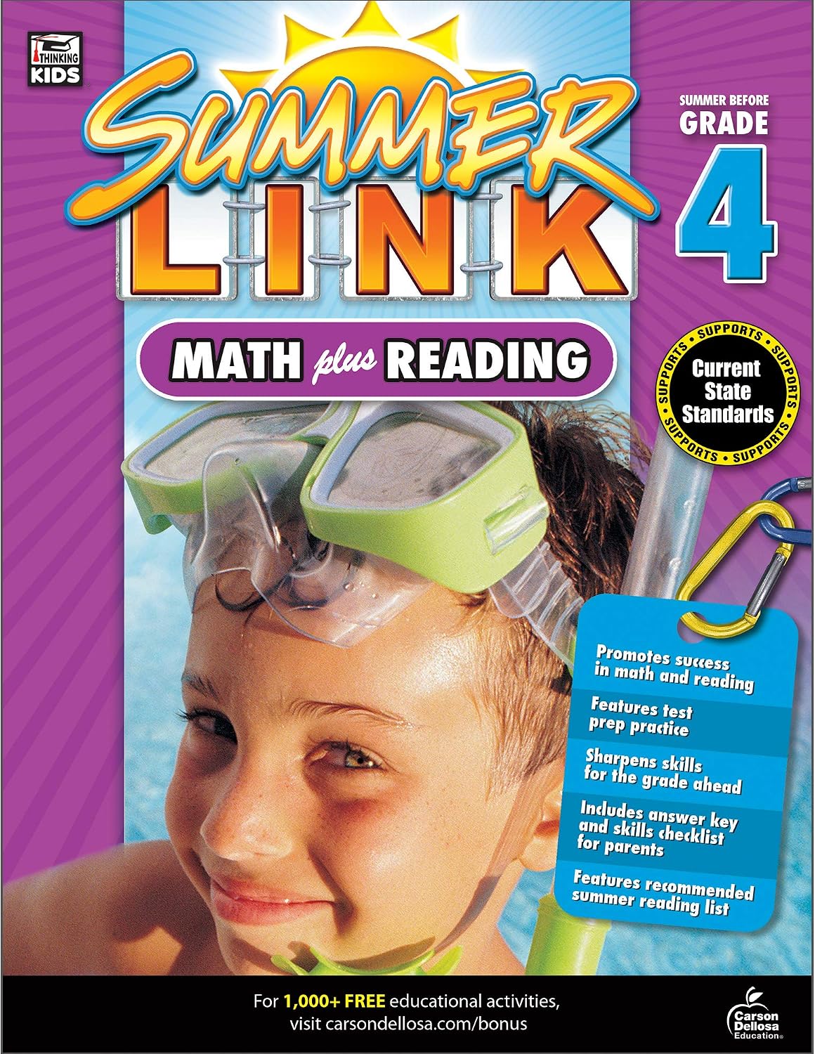 Math Plus Reading Workbook: Summer Before Grade 4 (Summer Link) by Brighter Child