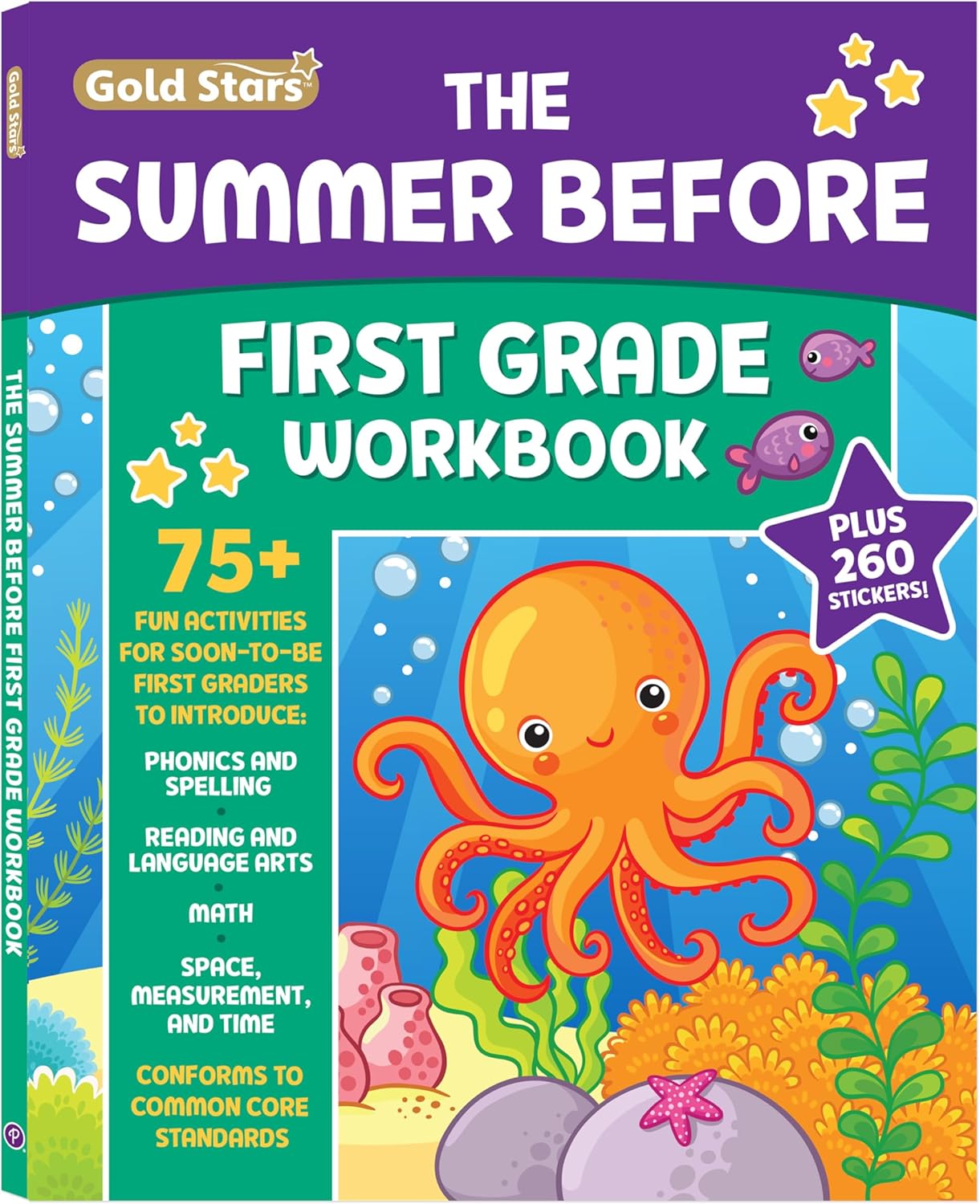 The Summer Before First Grade Workbook School Bridging Kindergarten to First Grade Ages 6 - 7: 75+ Activities, Phonics, Spelling, Reading, Language ... Measurement and Time (Gold Stars Series) by Gold Stars