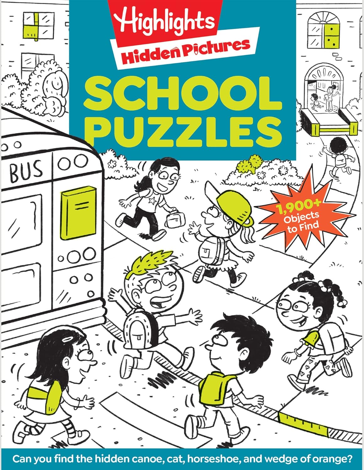 School Puzzles: Activity Book for Kids 6 and Up with Over 100 Puzzles Featuring Classrooms, Field Trips and More, Search and Find Over 1,900 Hidden Objects (Highlights Hidden Pictures) by Highlights