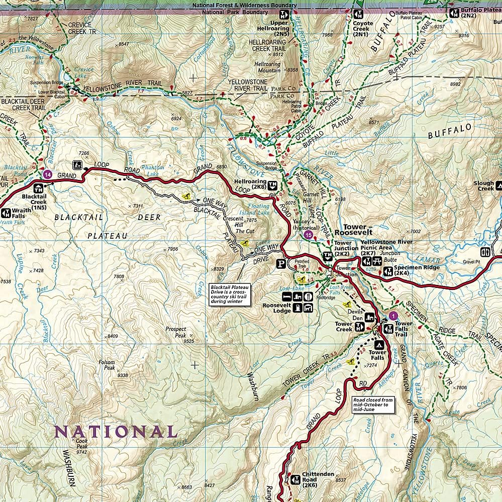 Yellowstone National Park Map (National Geographic Trails Illustrated Map, 201) | Books by National Geographic Maps