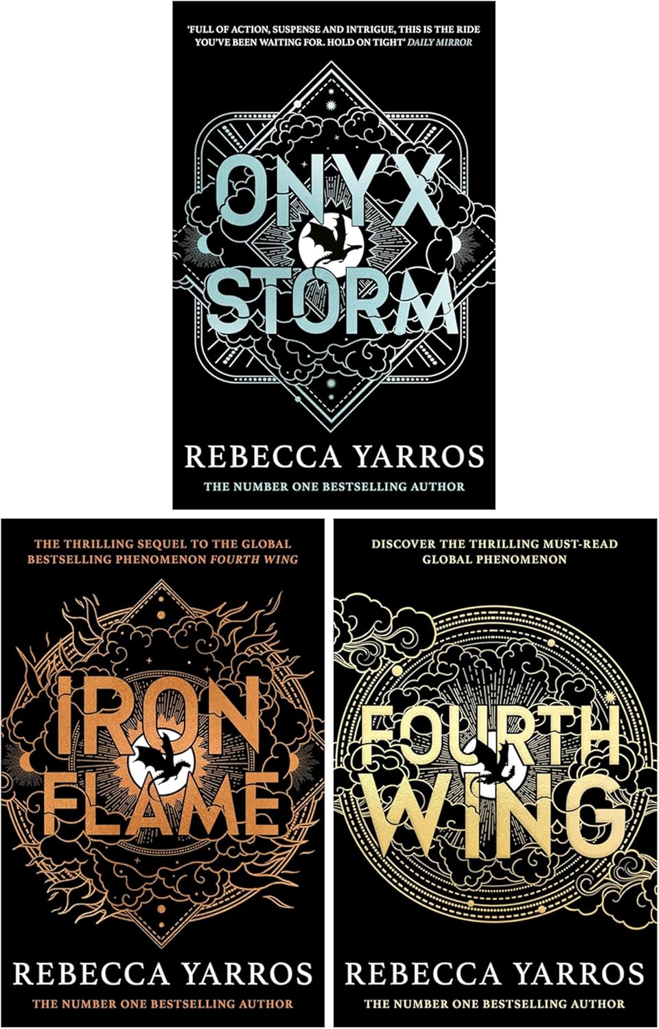 The Empyrean Series 3 Books Collection Set By Rebecca Yarros (Fourth Wing, Iron Flame & Onyx Storm) by Rebecca Yarros