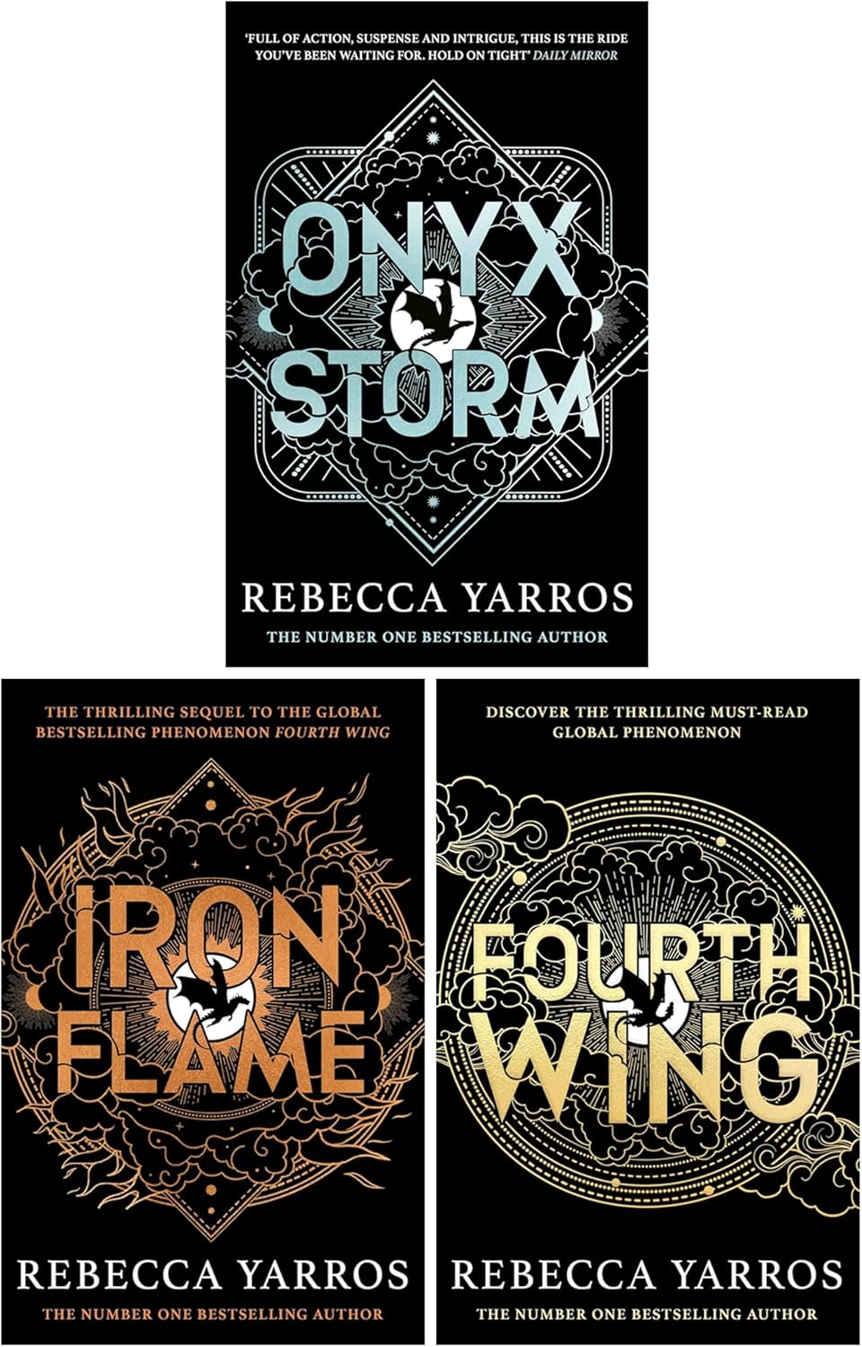 The Empyrean Series 3 Books Collection Set By Rebecca Yarros (Fourth Wing, Iron Flame & Onyx Storm) by Rebecca Yarros
