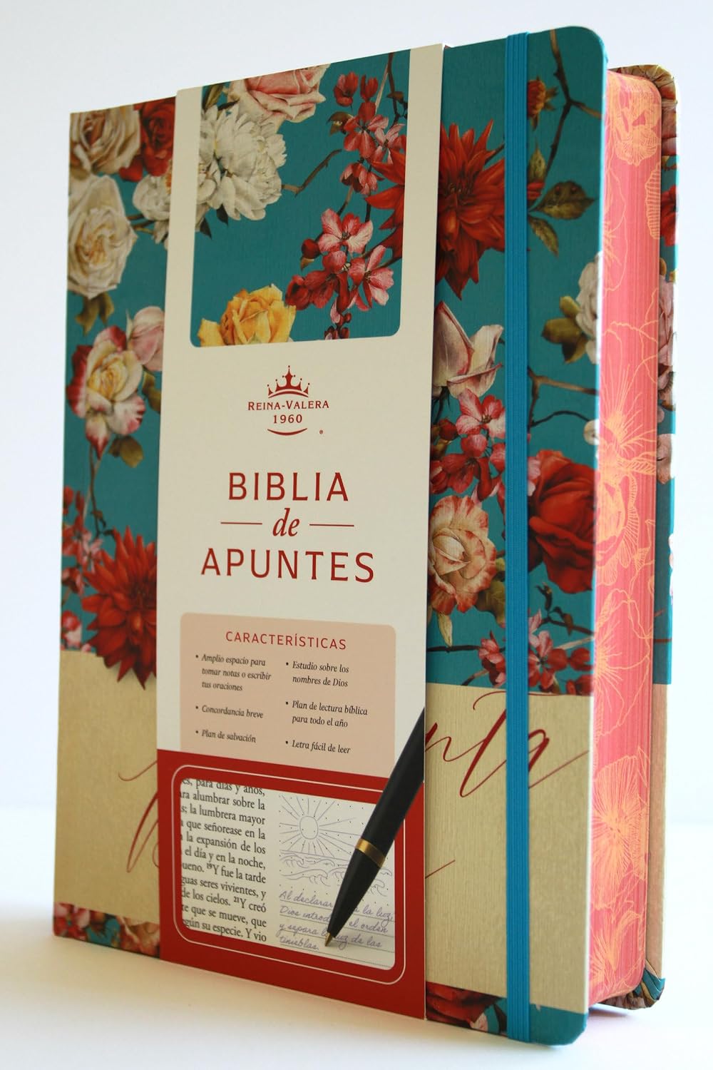 Biblia de Apuntes RVR 1960 Tapa dura, Azul celeste con flores (Edición cantos pintados) / Spanish Journaling Bible RVR 1960 Hardcover Light Blue with Flowers (Spanish Edition) by Reina Valera Revisada 1960
