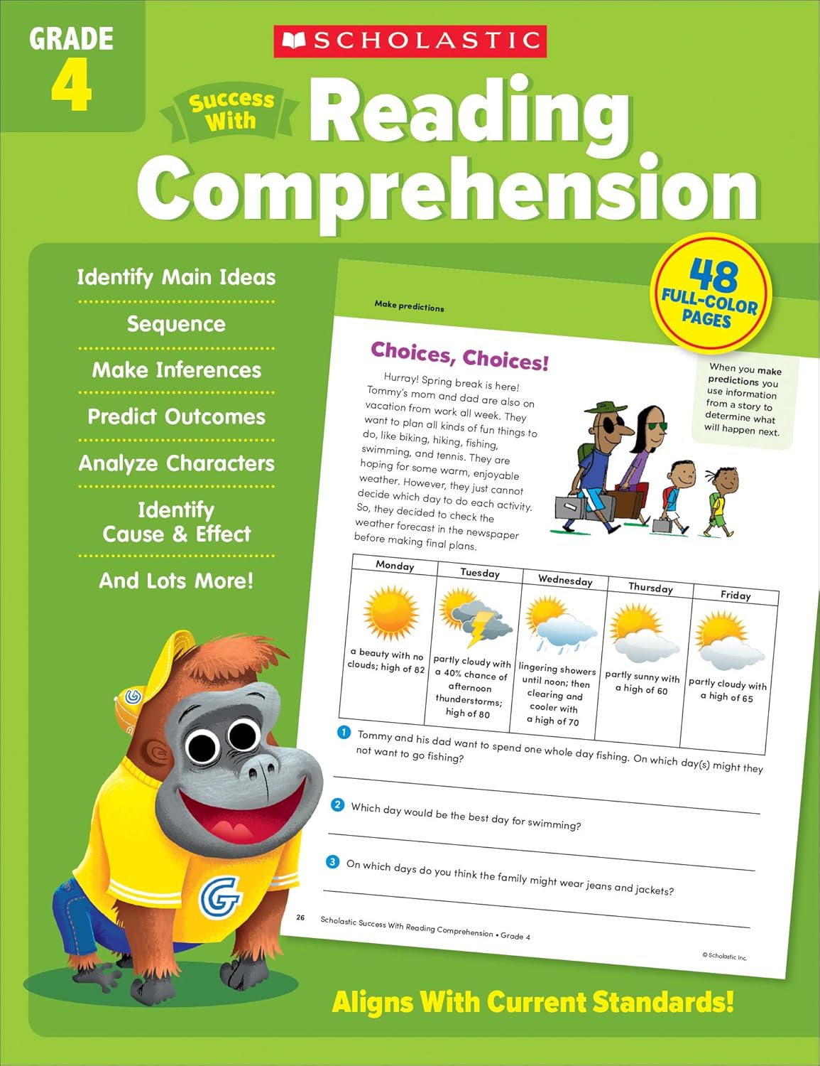 Scholastic Success with Reading Comprehension Grade 4 Workbook by Scholastic Teaching Resources