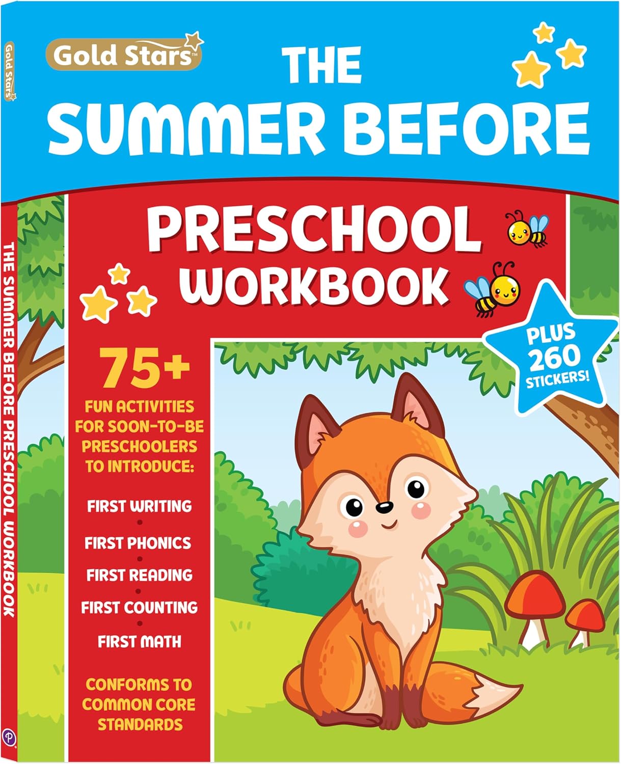 The Summer Before Preschool Workbook School Prep for Ages 3 - 4: 75+ Activities, First Writing, First Phonics, First Reading, First Counting, and First Math (Gold Stars Series) by Gold Stars