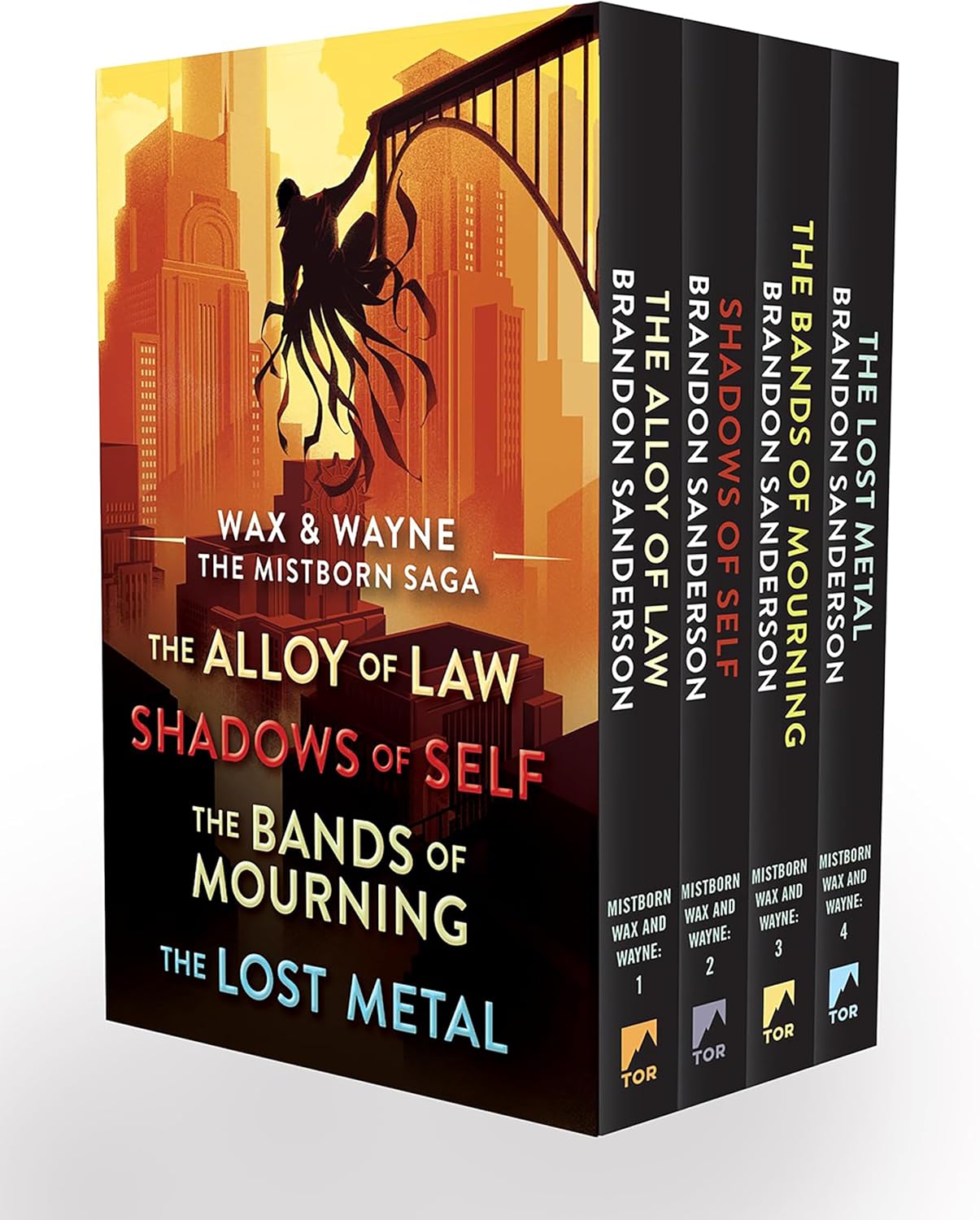 Wax and Wayne, The Mistborn Saga Boxed Set: Alloy of Law, Shadows of Self, Bands of Mourning, and The Lost Metal by Brandon Sanderson