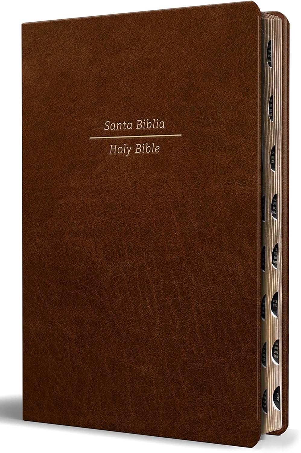Biblia Bilingüe Reina Valera 1960 (ESV) letra grande símil piel marrón con índice/ Bilingual Bible RVR 1960 (ESV) Large Print Brown Leathersoft with Thumb (Spanish Edition) by Reina Valera Revisada 1960