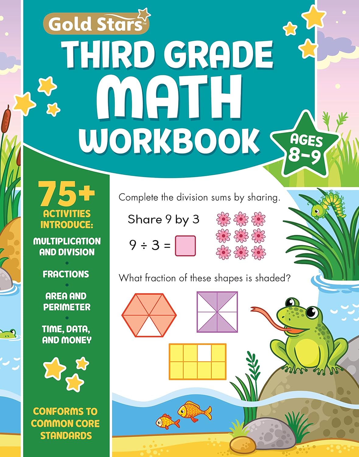 Third Grade Math Workbook Ages 8 to 9: 75+ Activities Multiplication & Division, Fractions, Area & Perimeter, Data, Math Facts, Word Problems, ... (Common Core) (English and Korean Edition) by Gold Stars