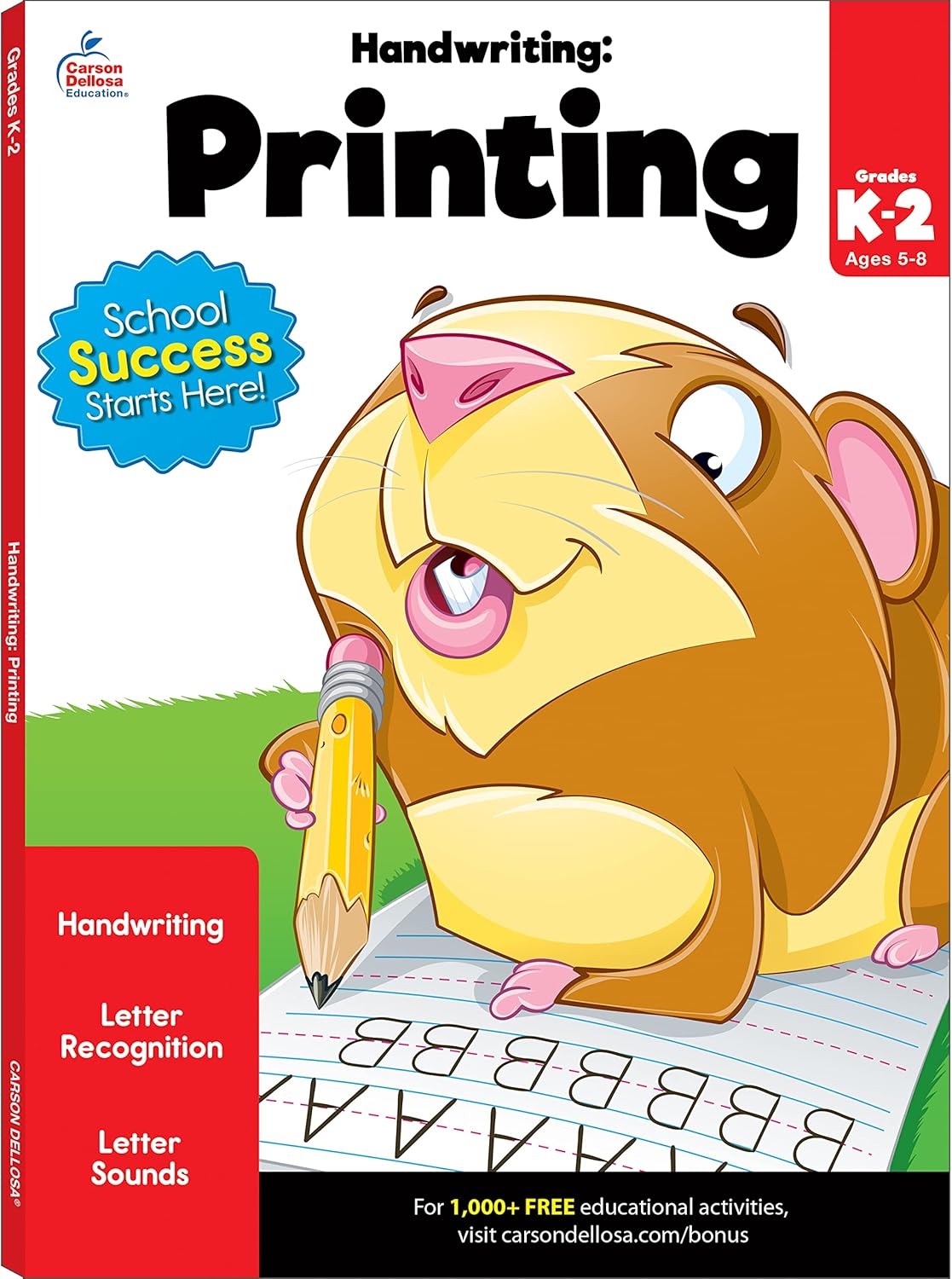 Carson Dellosa K-2 Printing Handwriting Workbook, Writing Book for Kindergarten, 1st and 2nd Grade With Letter Tracing Activities, Classroom or Homeschool Curriculum by Brighter Child