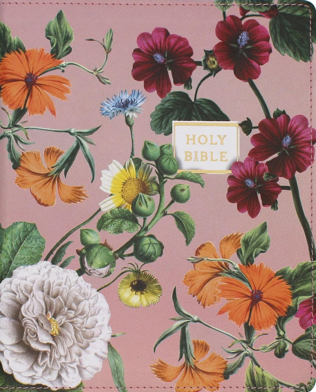 NIV, Artisan Collection Bible, Large Print, Leathersoft, Blush Floral, Red Letter, Comfort Print by Zondervan