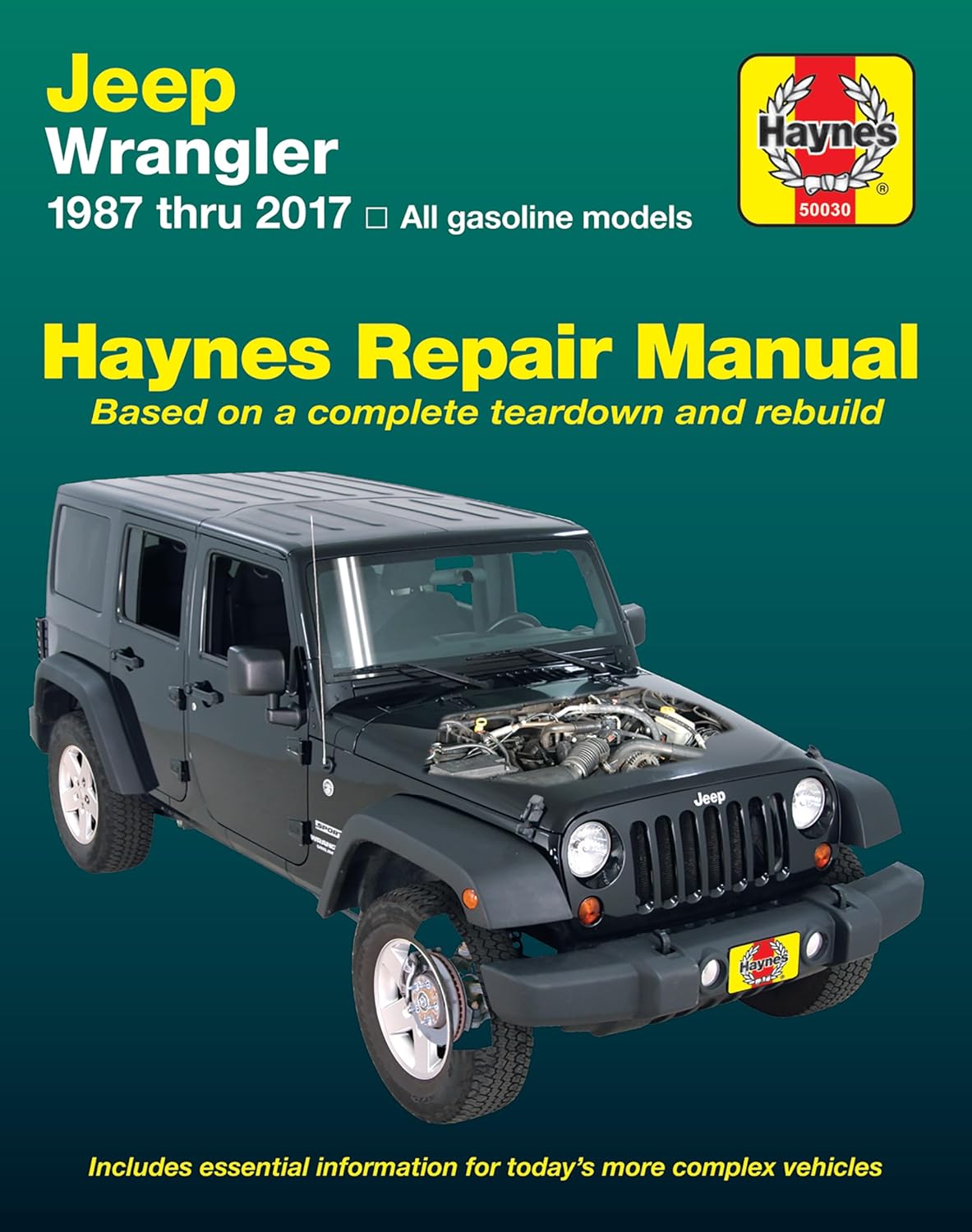 Jeep Wrangler 4-Cyl & 6-Cyl Gas Engine 2WD & 4WD Models (87-17) Haynes Repair Manual (Does Not Include Info Specific to Diesel Engine Models) by Haynes Publishing