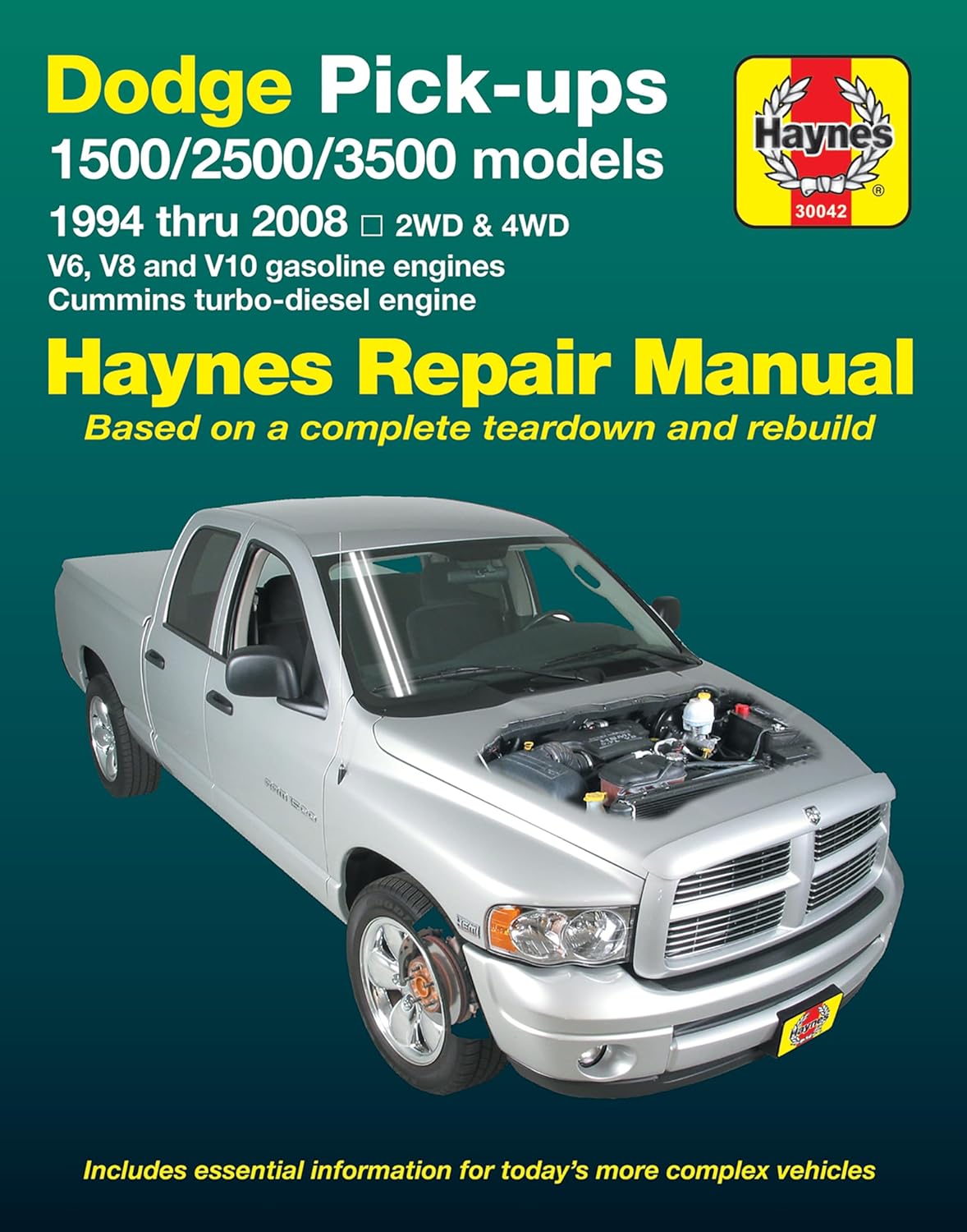 Dodge 1500, 2500 & 3500 Pick-Ups (94-08) with V6, V8 & V10 Gas & Cummins Turbo-Diesel, 2WD & 4WD Haynes Repair Manual (Does Not Include Information Specific to SRT-10 Models.) by Editors of Haynes Manuals