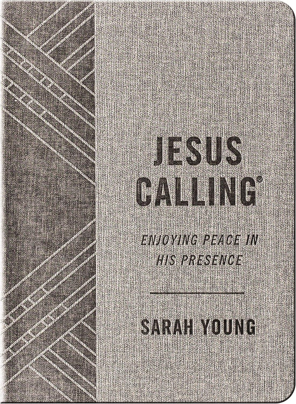 Jesus Calling, Textured Gray Leathersoft, with Full Scriptures: Enjoying Peace in His Presence (A 365-Day Devotional) by Sarah Young
