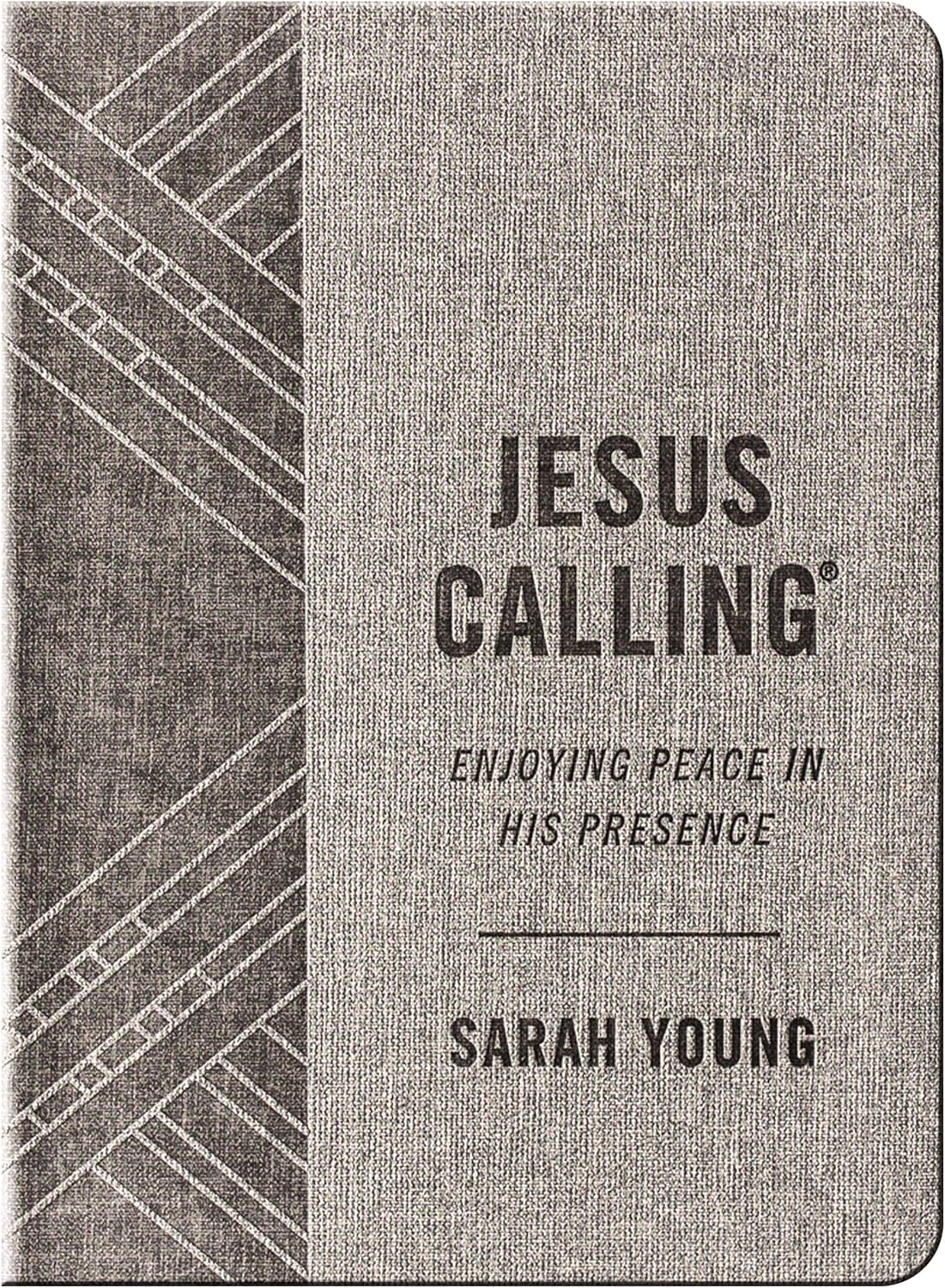 Jesus Calling, Textured Gray Leathersoft, with Full Scriptures: Enjoying Peace in His Presence (A 365-Day Devotional) by Sarah Young