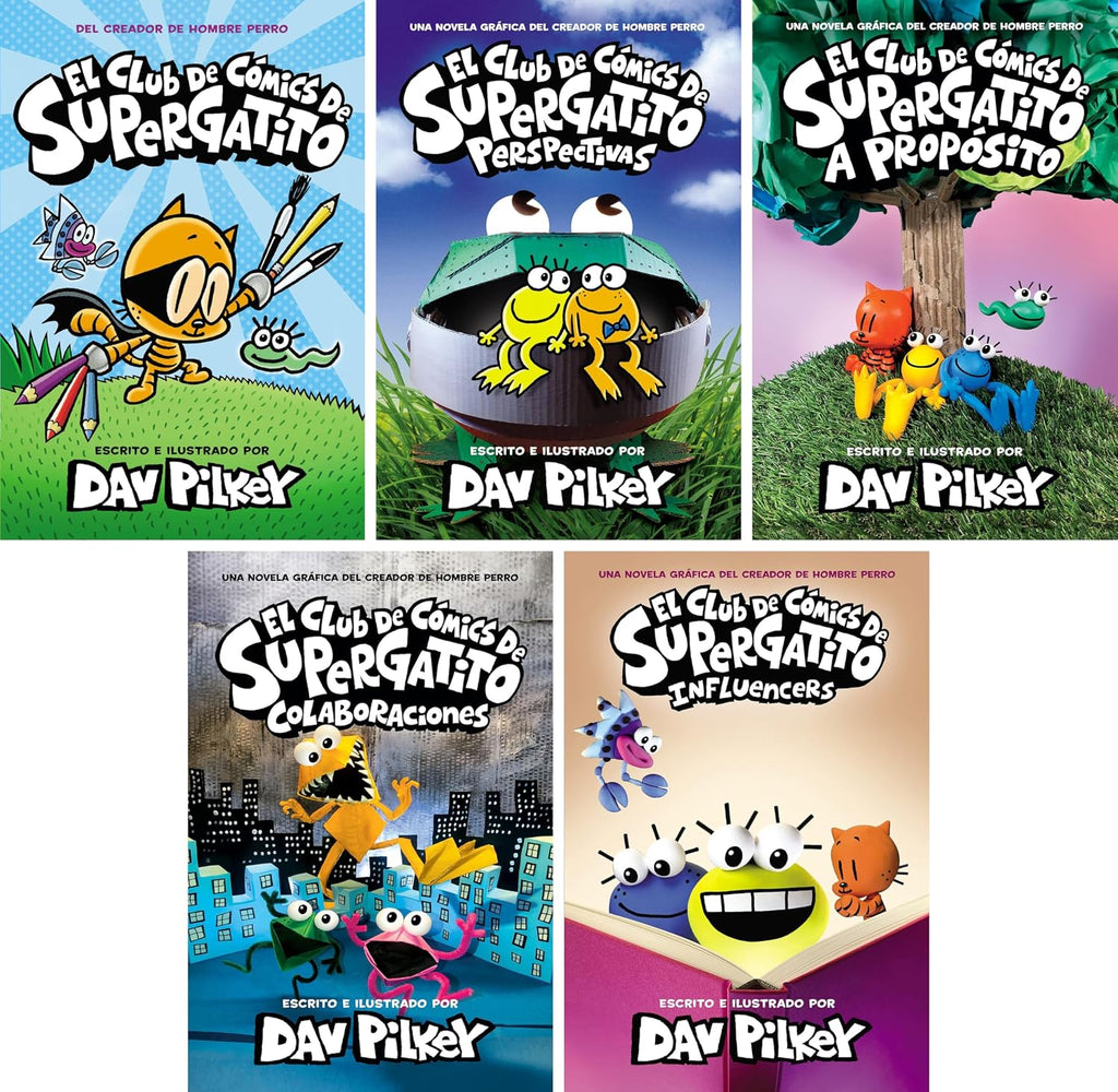El Club de Comics de Supergatito colección (5 libros) en español | (Cat Kid Comic Club Spanish Series Set, 5 books) by Dav Pilkey
