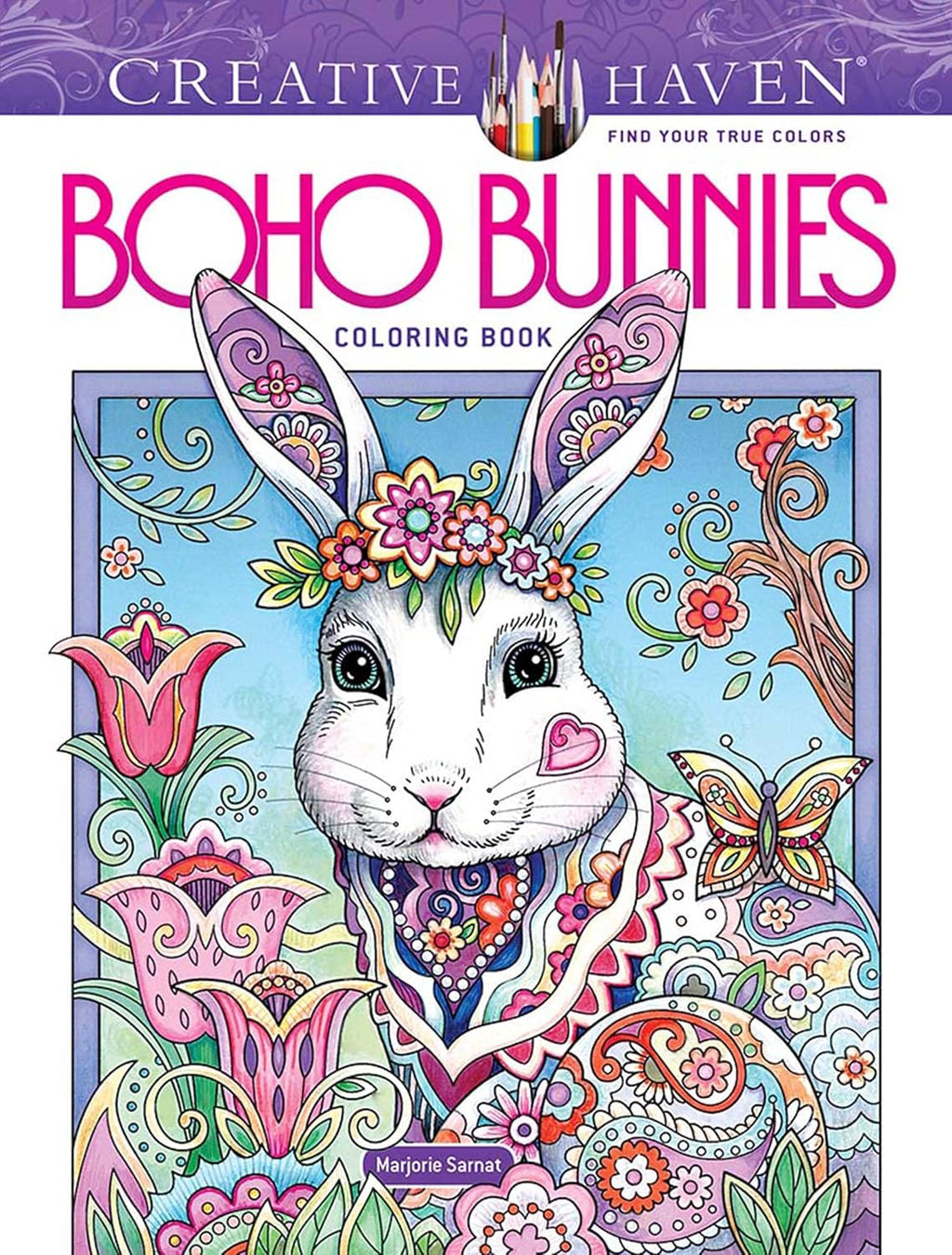 Creative Haven Boho Bunnies Coloring Book (Adult Coloring Books: Animals) by Marjorie Sarnat