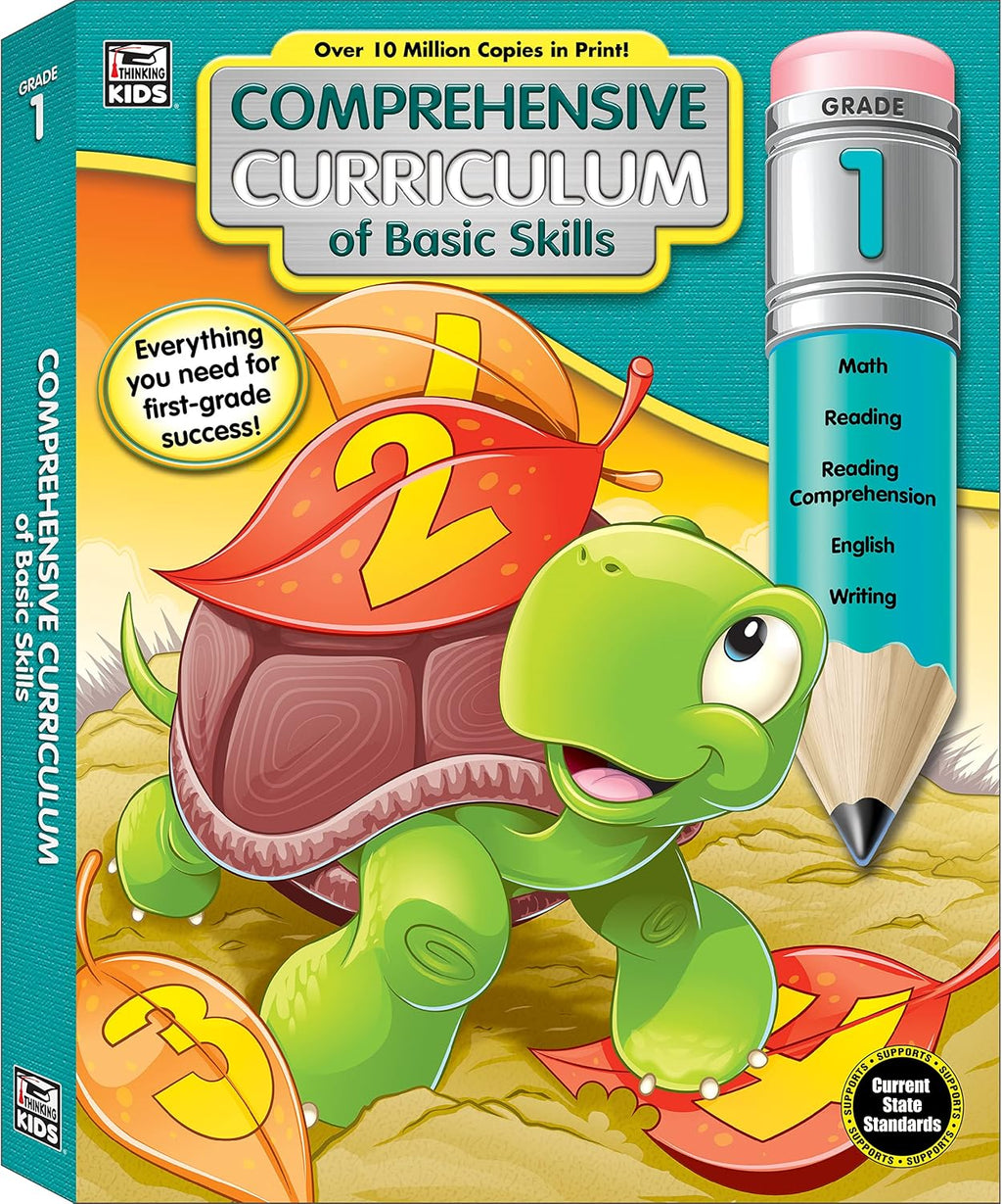 Carson Dellosa Comprehensive Curriculum of Basic Skills 1st Grade Workbook, Reading Comprehension, Language Arts, Spelling, Grammar, Math, and Writing Practice, Classroom or Homeschool Curriculum by Thinking Kids